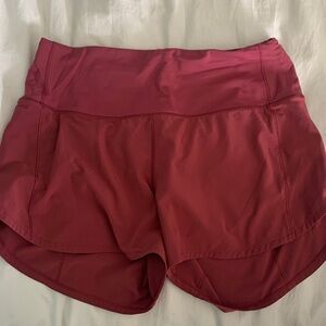 Lululemon Athletica Dark Red Athletic Shorts